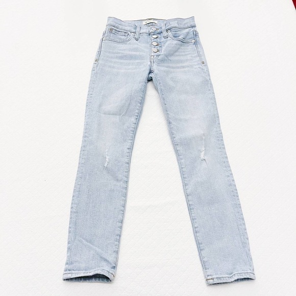Madewell 9" High Rise Skinny Denim Jeans Button Fly Light Wash SZ23 - Picture 4 of 9